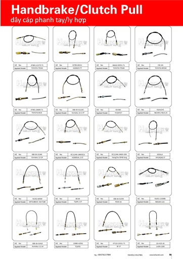 dây cáp phanh tay/ly hợp